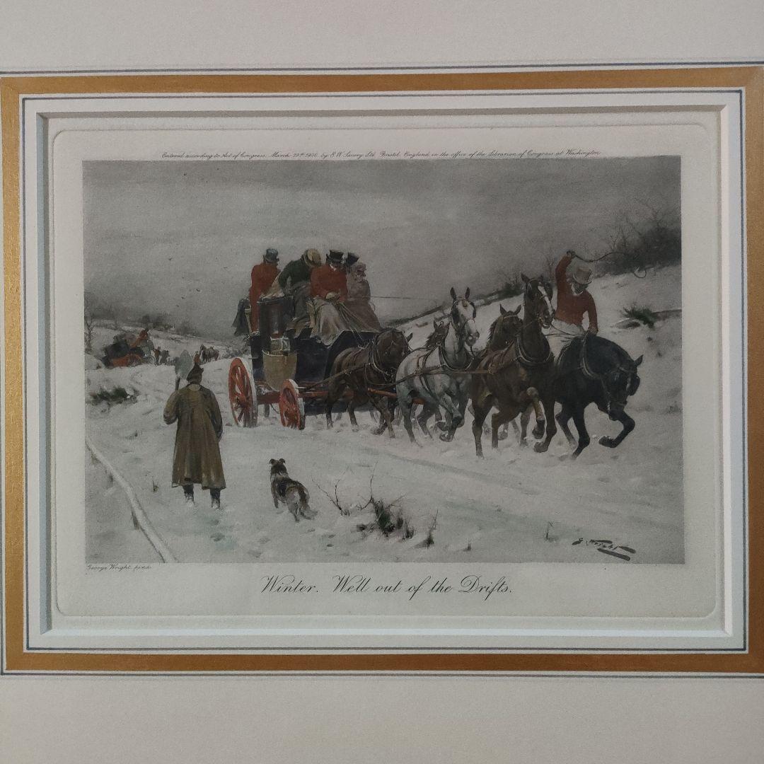 e Wright 銅版画『冬　吹き溜まりから抜け出せ』