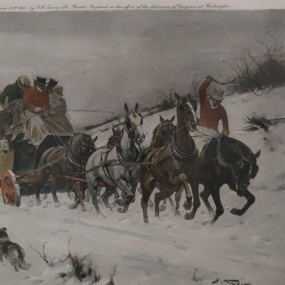 e Wright 銅版画『冬　吹き溜まりから抜け出せ』