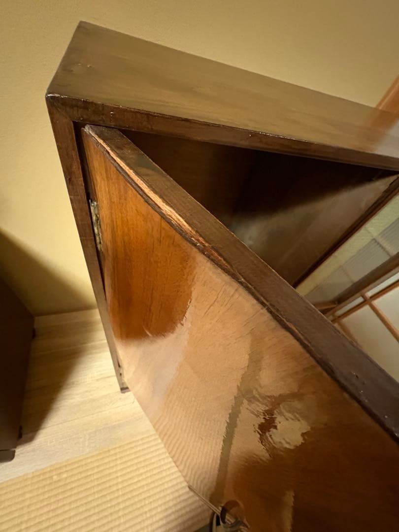 昭和レトロ　書棚　ガラス　キャビネット