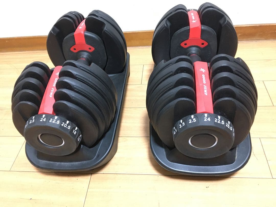 ① gogojump可変式ダンベル 24Kg x 1/2個