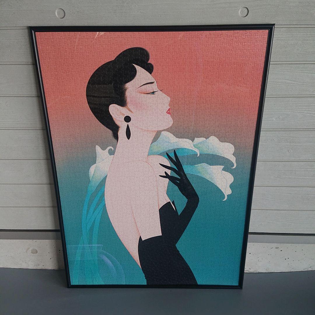 鶴田 一郎 エクスタシー 希少 レア 美人画 ノエビア パズル 完成品 額付