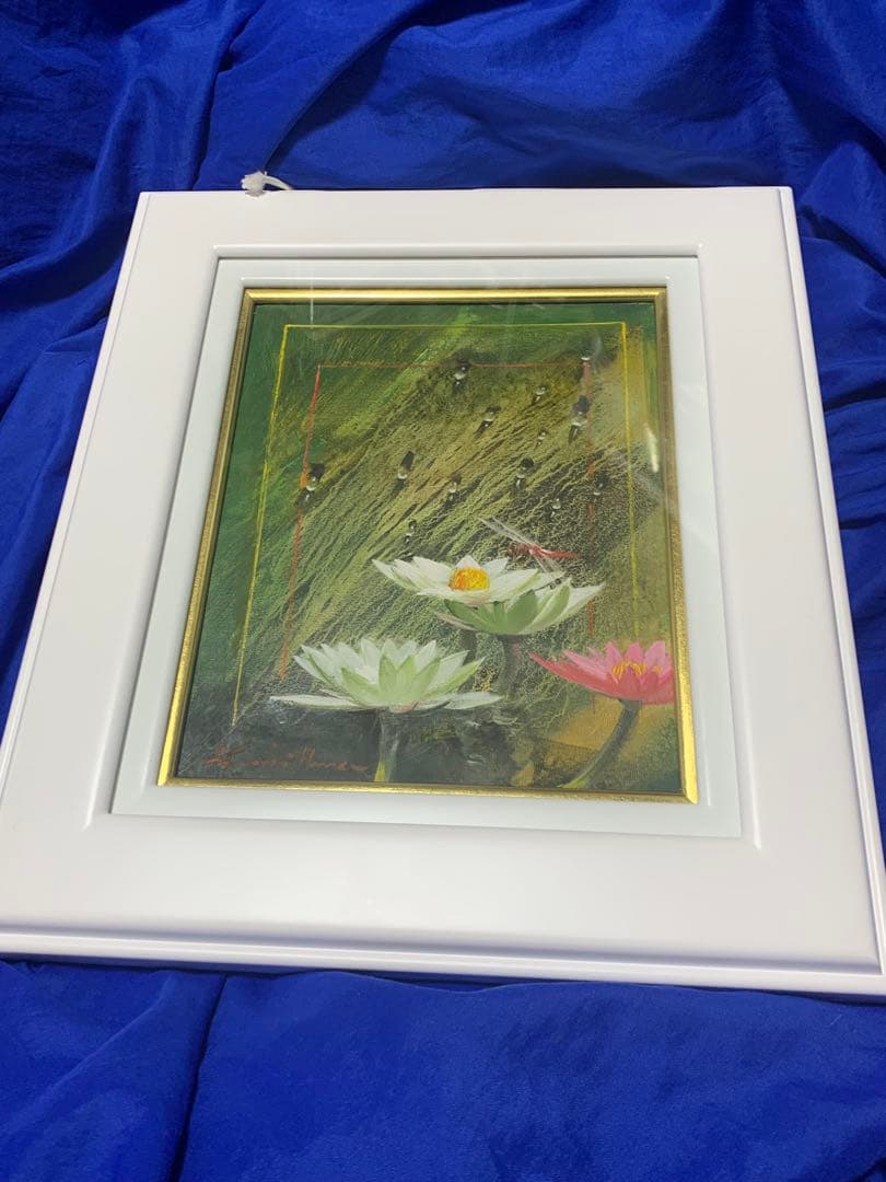 金寅化（キム・インファ）油彩 蓮 絵画 額縁 油絵韓国美術 韓国画家