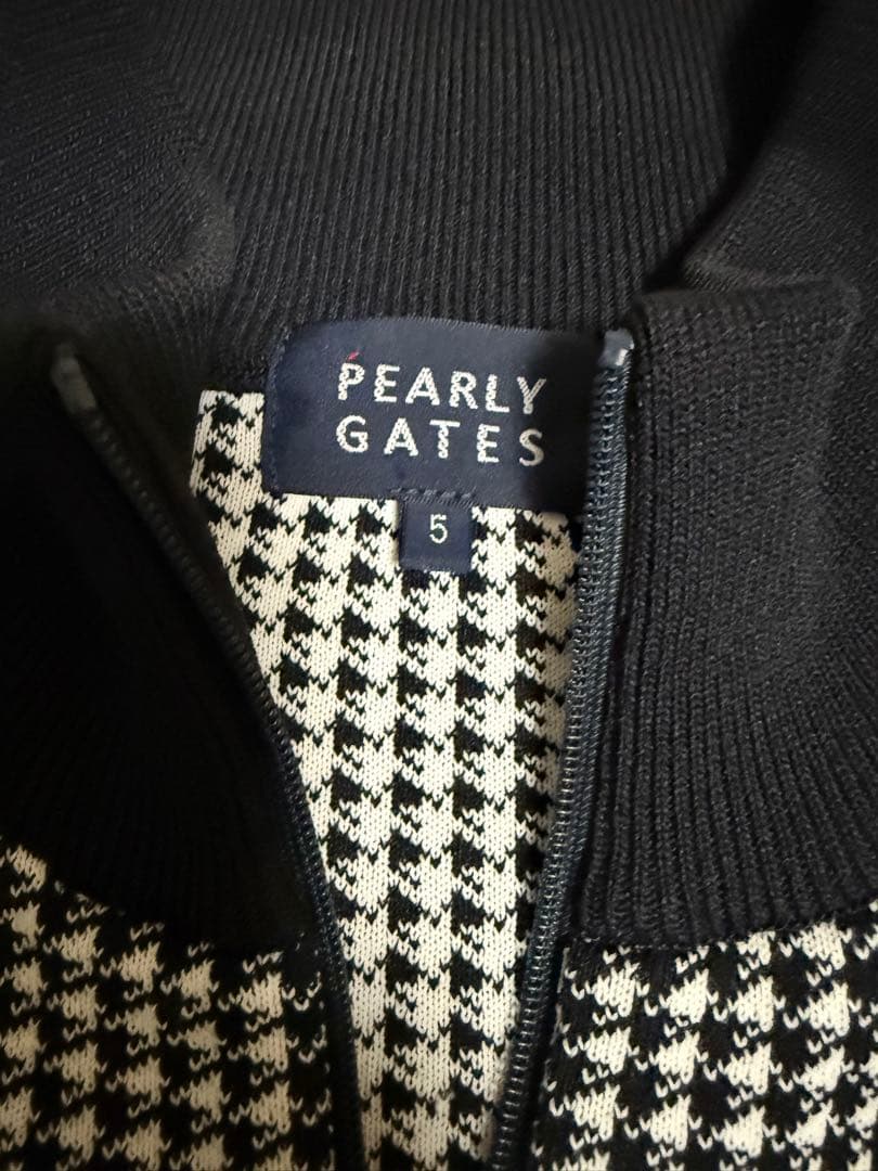 PEARLY GATES メンズ ニットジップアップ 千鳥柄