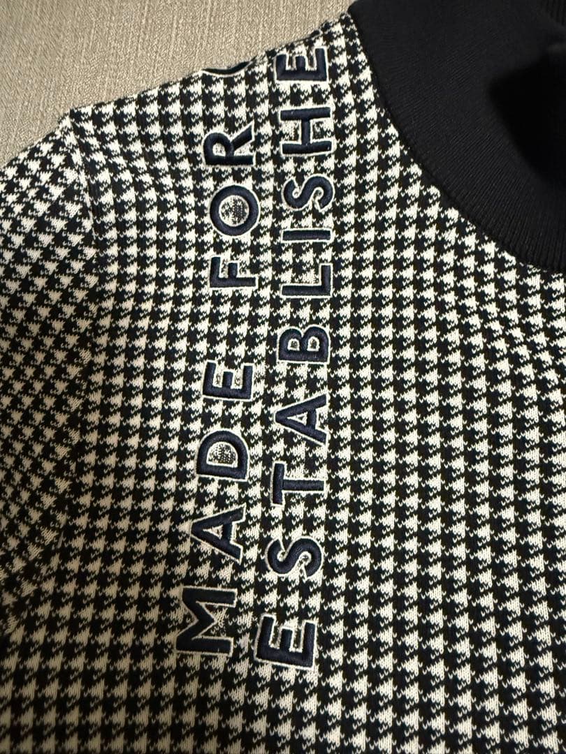 PEARLY GATES メンズ ニットジップアップ 千鳥柄