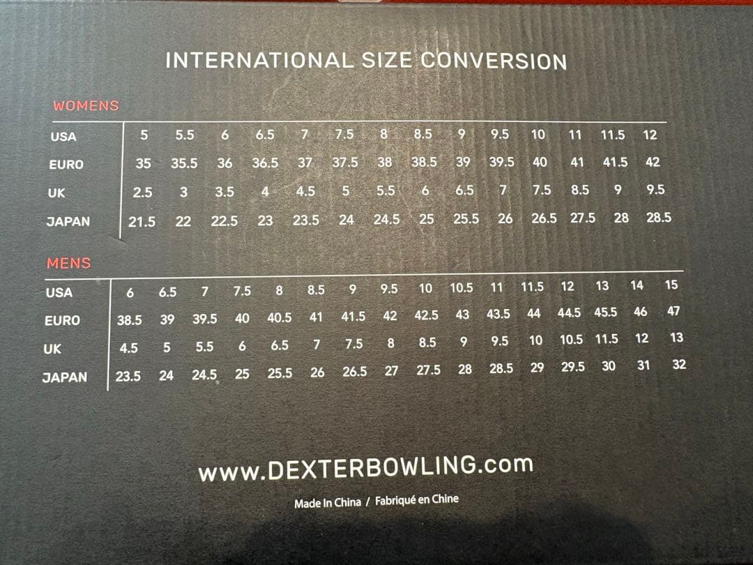 【新品未使用・箱有】Dexter メンズ ボーリングシューズ 黒 赤 27.5