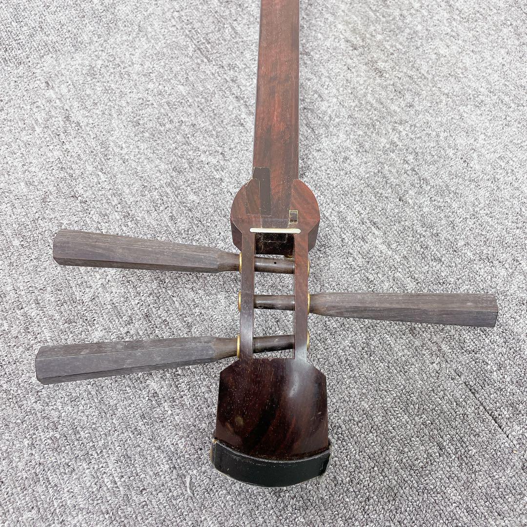 三味線 紅木 子持綾杉胴 中棹 一本溝