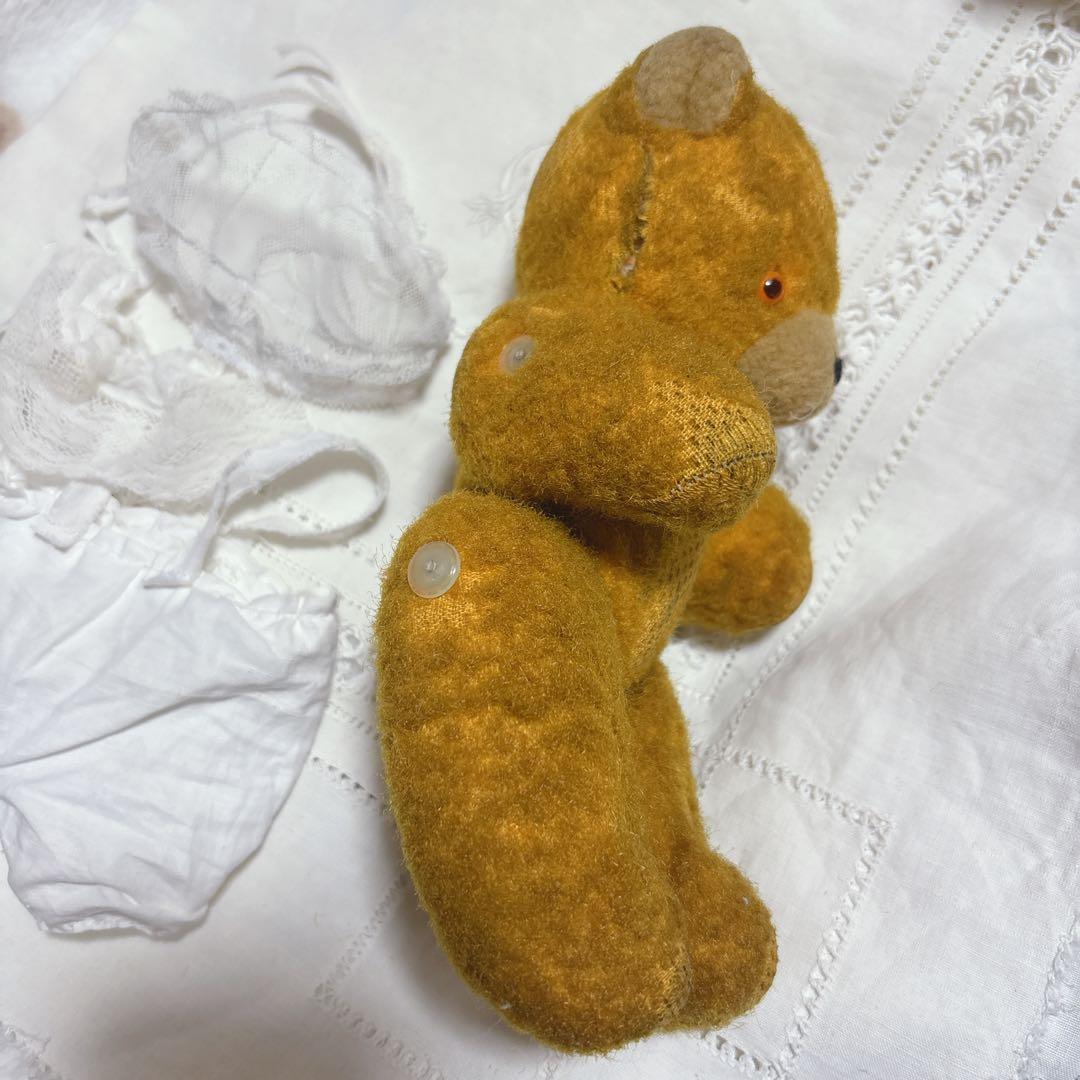 DDRベア ボネ襟パンツ付き　古い子　アンティークベア　ベルリンベア