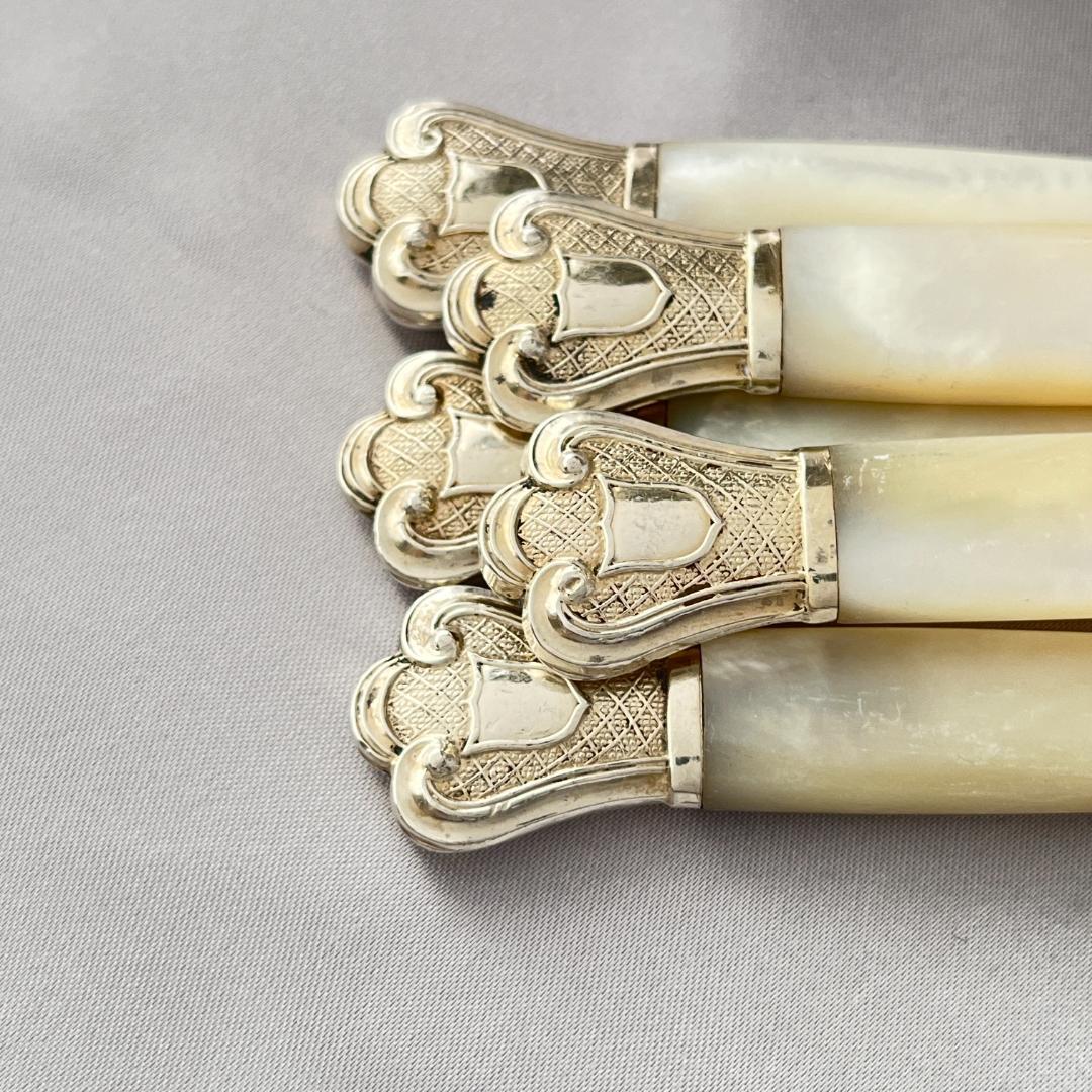 【白蝶貝】パストリーセット10本 マザーオブパール 葡萄と蔦のデコレーション