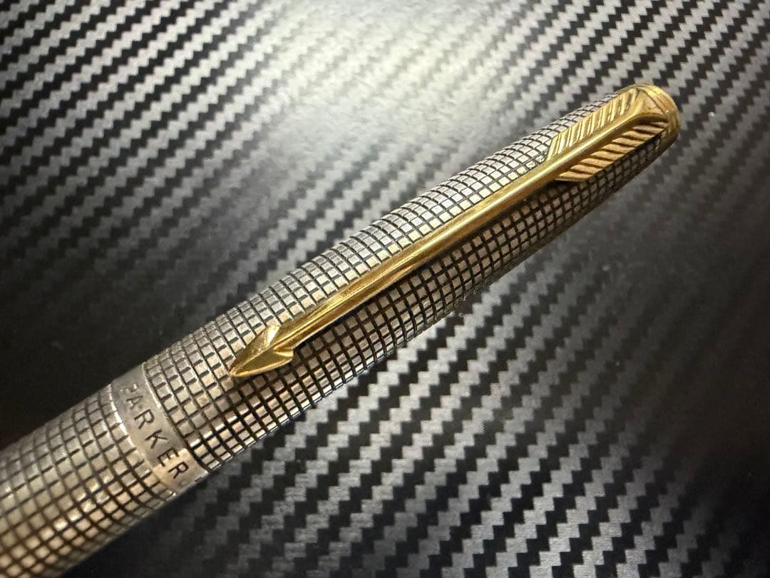 極美品 パーカー 75 シズレ スターリングシルバー フラットトップ F 万年筆