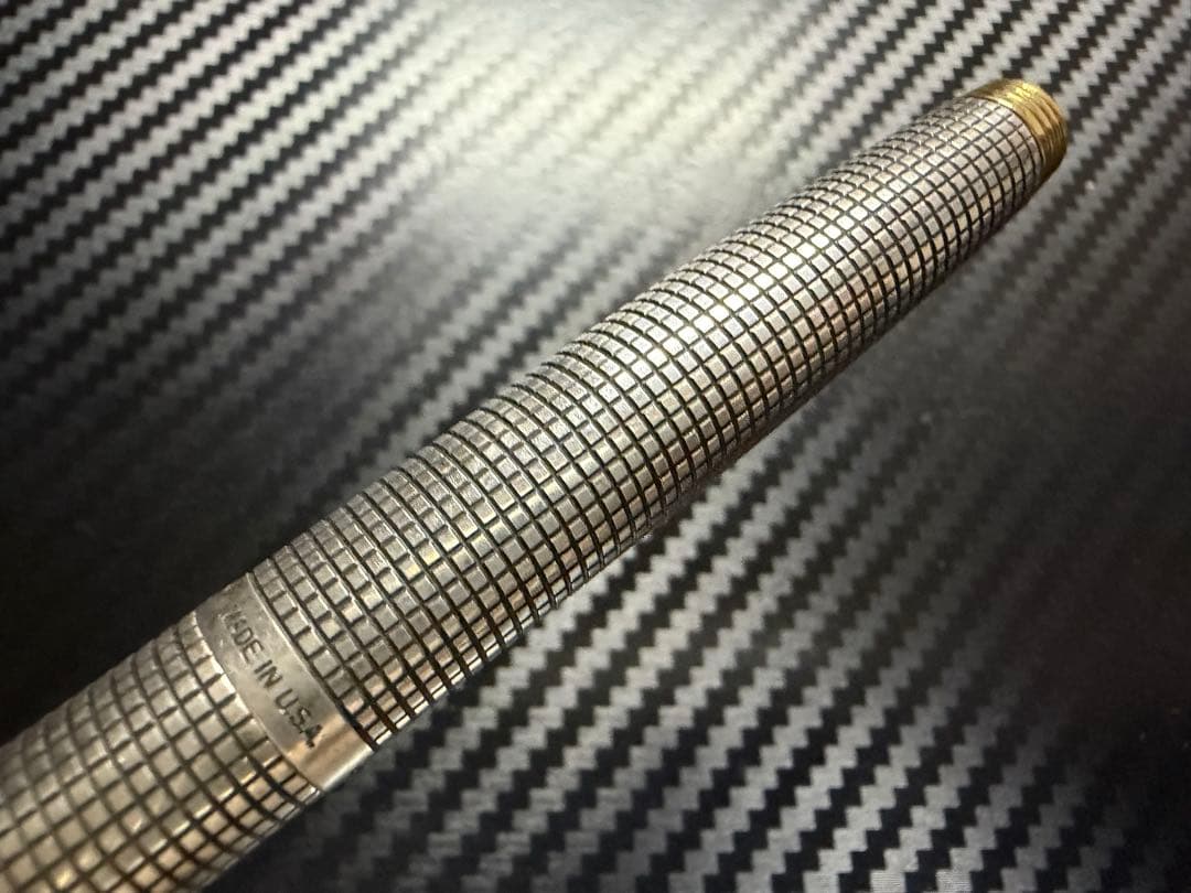 極美品 パーカー 75 シズレ スターリングシルバー フラットトップ F 万年筆