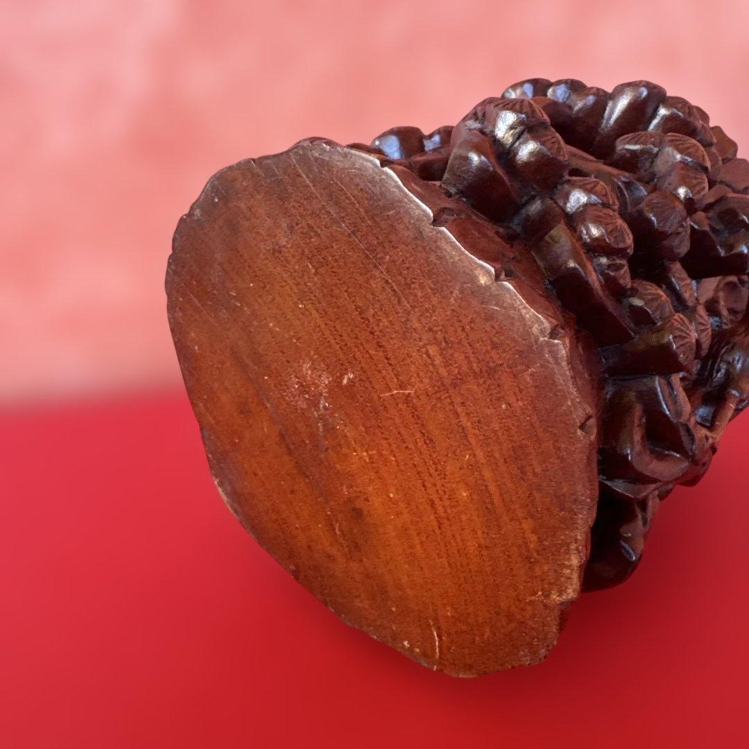 職人手作り製作 筆立て リグナムバイタ 紅木 松 鶴 ツル