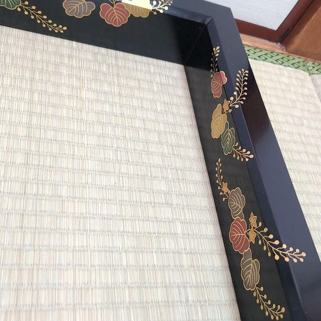 炉縁　塗師哲山作　踊桐蒔絵　茶道