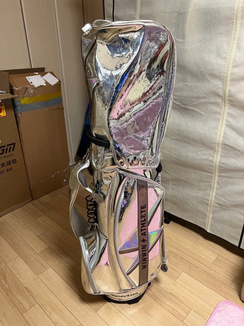 WINWIN ATHLETE スタンドキャディバック　ホログラムシルバー9.0型