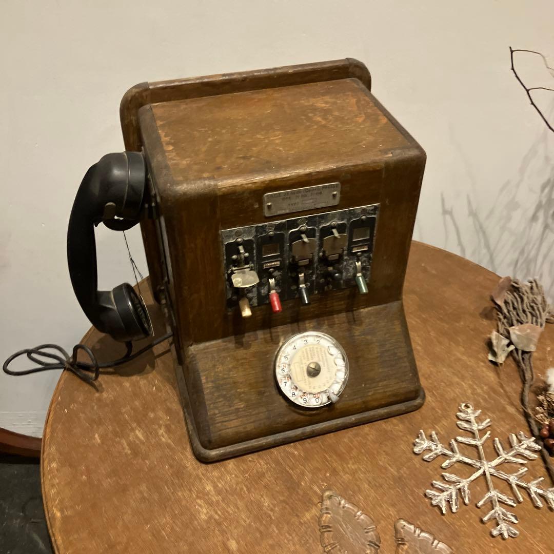 アンティーク　木製電話機 french-telephone Paris