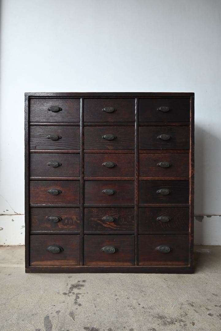 最終値① 店舗什器 引出 古家具 古道具 古美術 骨董 アンティーク 箪笥 抽斗