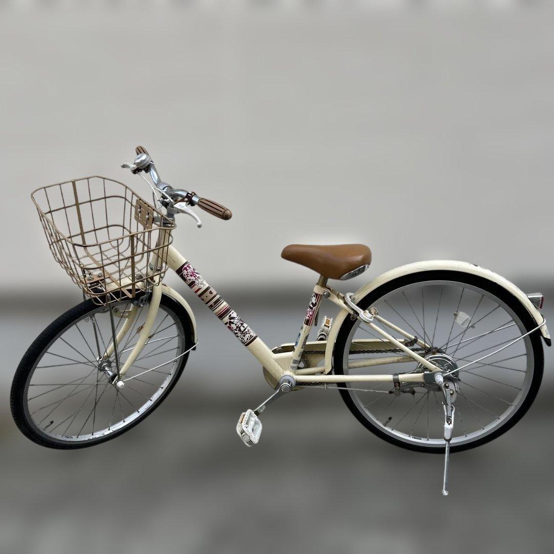 【引き取り希望】子供用自転車 クリーム色 金属バスケット付き　ブリヂストン