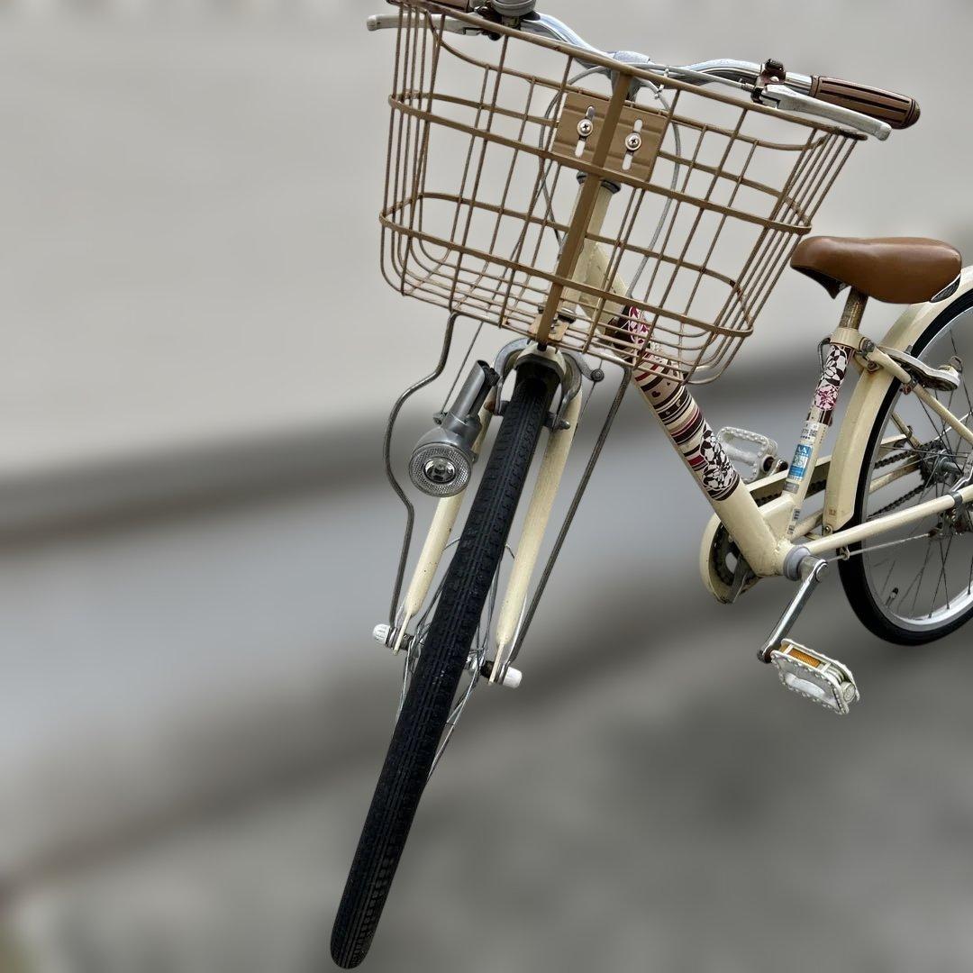【引き取り希望】子供用自転車 クリーム色 金属バスケット付き　ブリヂストン