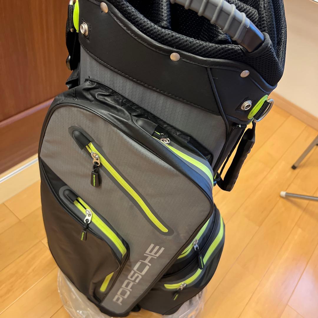 ポルシェ キャディバッグ ブラック/グレー/ライムグリーン