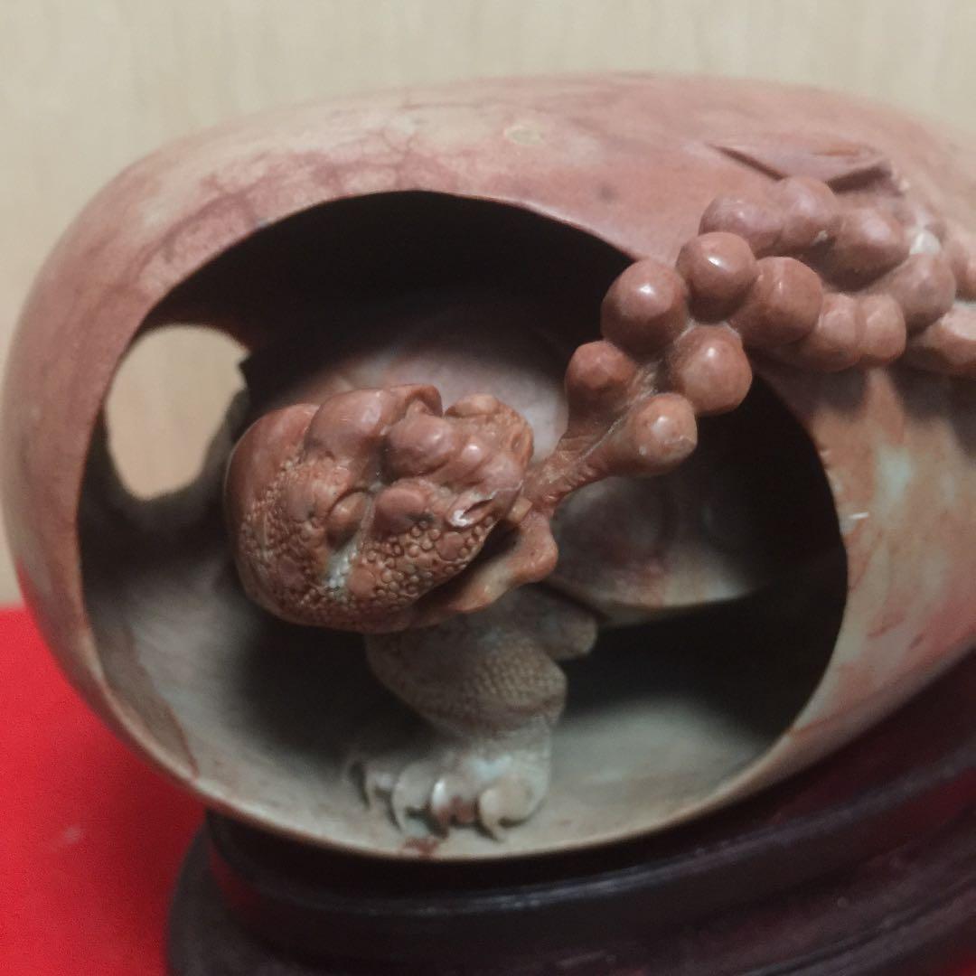 中国寿山石 細工 亀