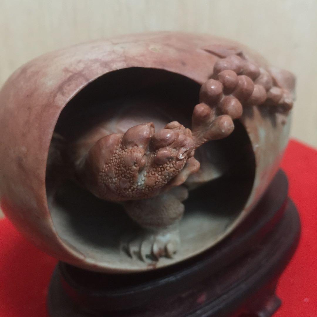 中国寿山石 細工 亀