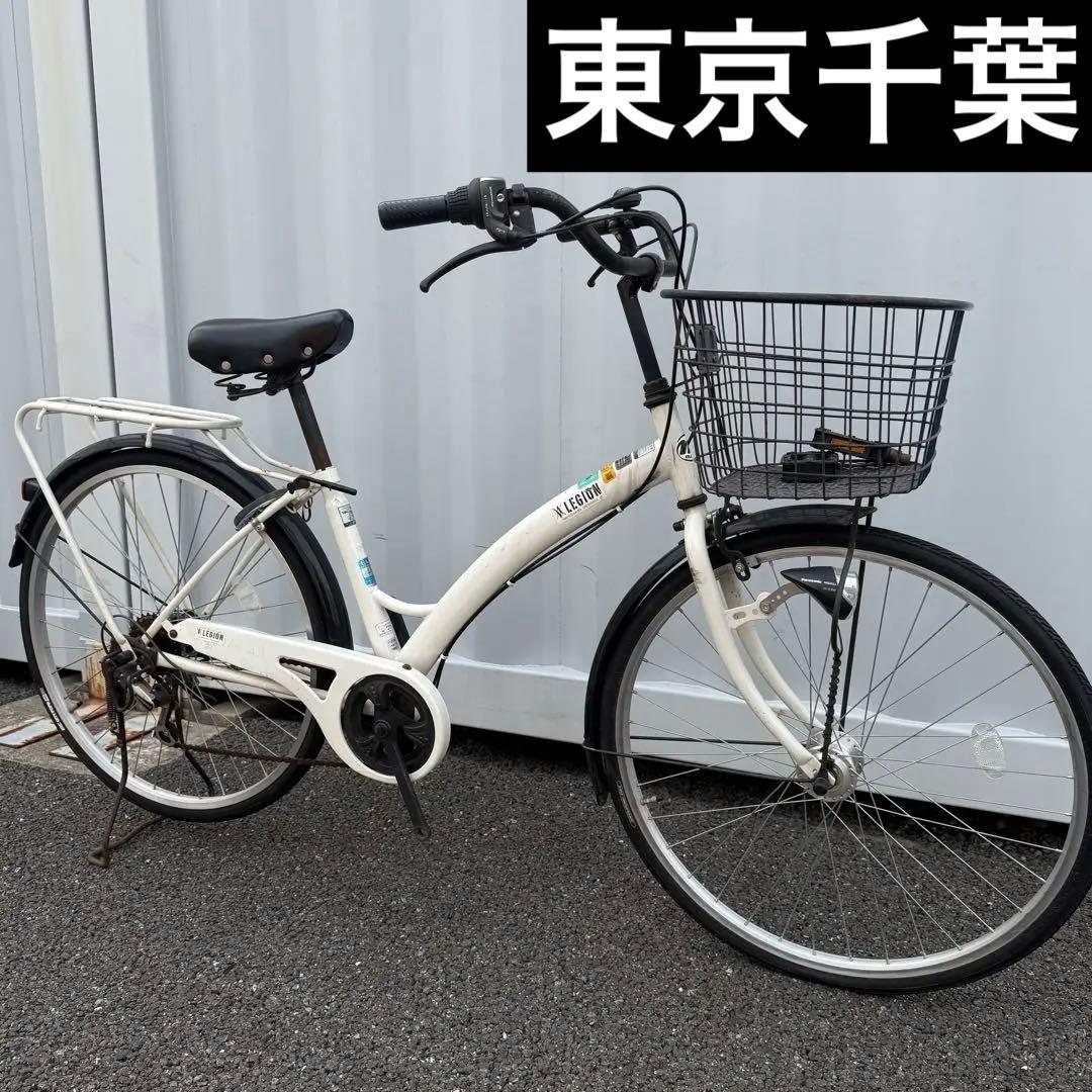 【都内/千葉引取】ママチャリ26インチ自転車 カゴ/鍵/6段変速/オートライト付