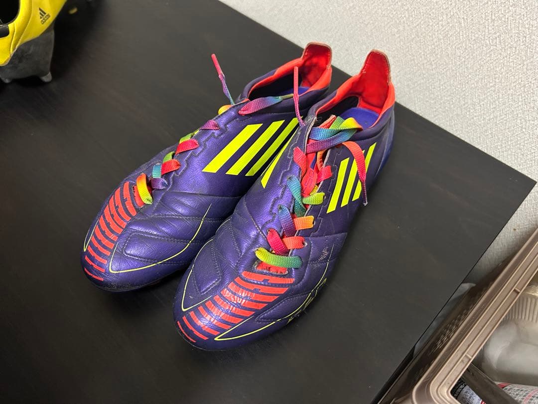 adidas F50 スパイク 紫/赤/黄色　レザー　27.5センチ