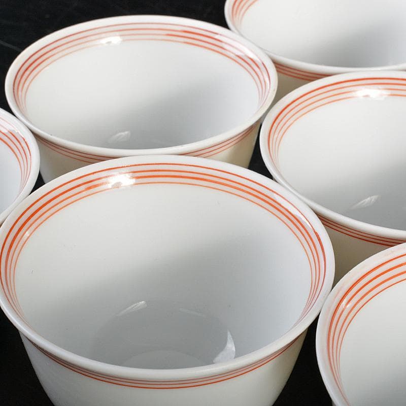 煎茶道具　七仙寿　汲出し茶碗　煎茶碗　六客　時代箱付　M　R7181