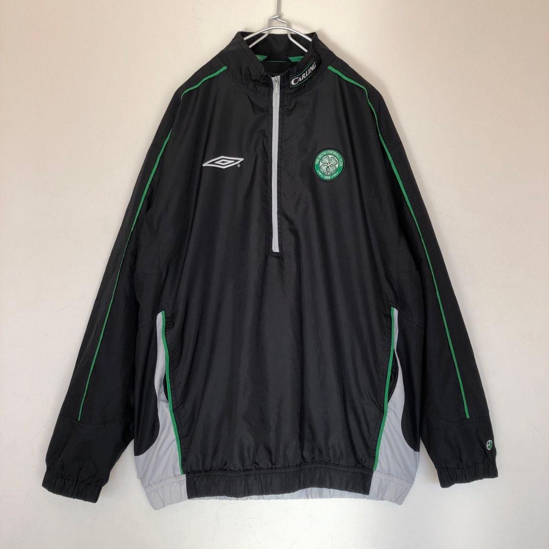 UMBRO　y2k　セルティック　ロゴ刺繍　ハーフジップ　ナイロンジャケット