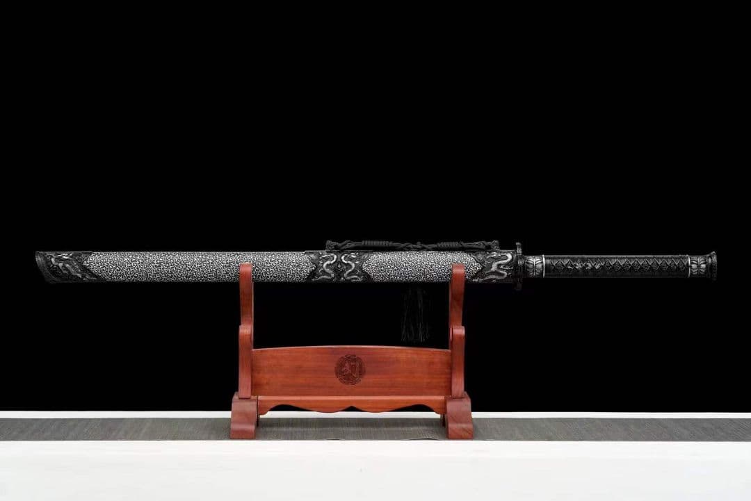 【黒金古刀―幽影龍刃】古兵器 武具　刀装具　日本刀　模造刀 居合刀 長尺
