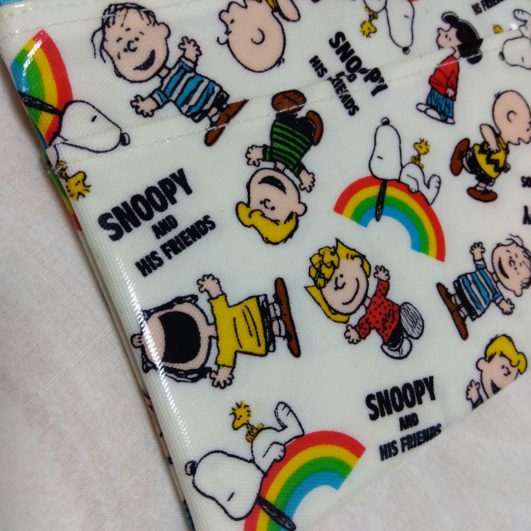 日本製昭和レトロ 平成レトロ スヌーピー虹柄ポーチ 保険証通帳ケースヴィンテージ