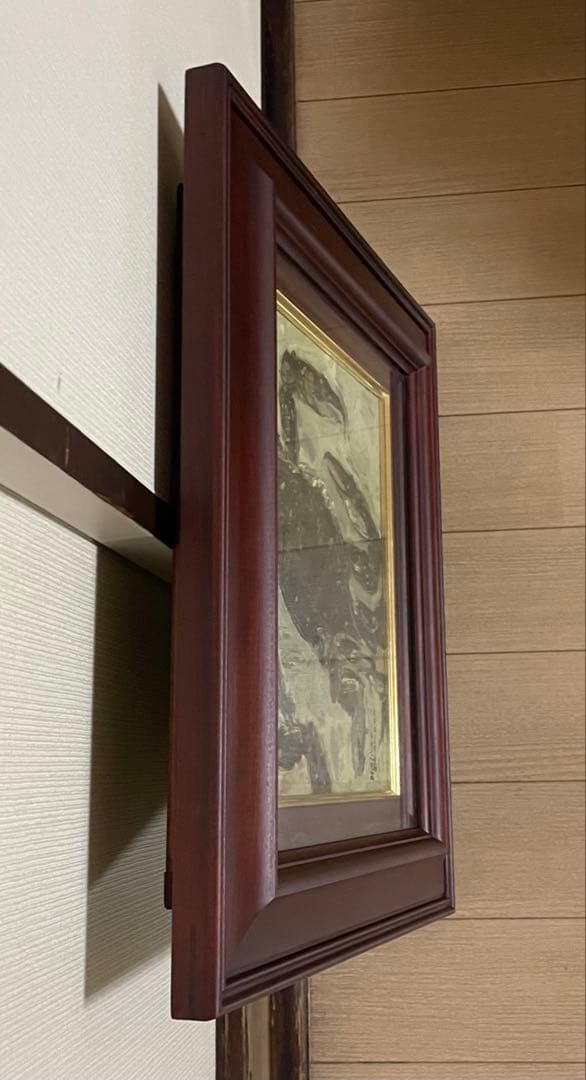 岡本肇　かに　渡り蟹　油彩　3号　裏書あり　X430