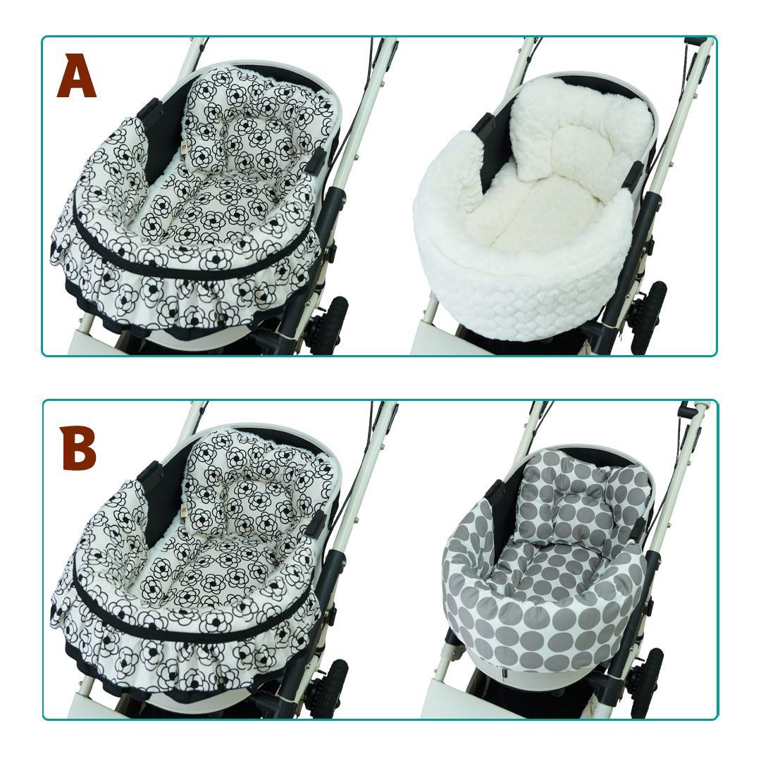 もこもこ　ペットカートクッション　3点セット　カートカバー　リバーシブル