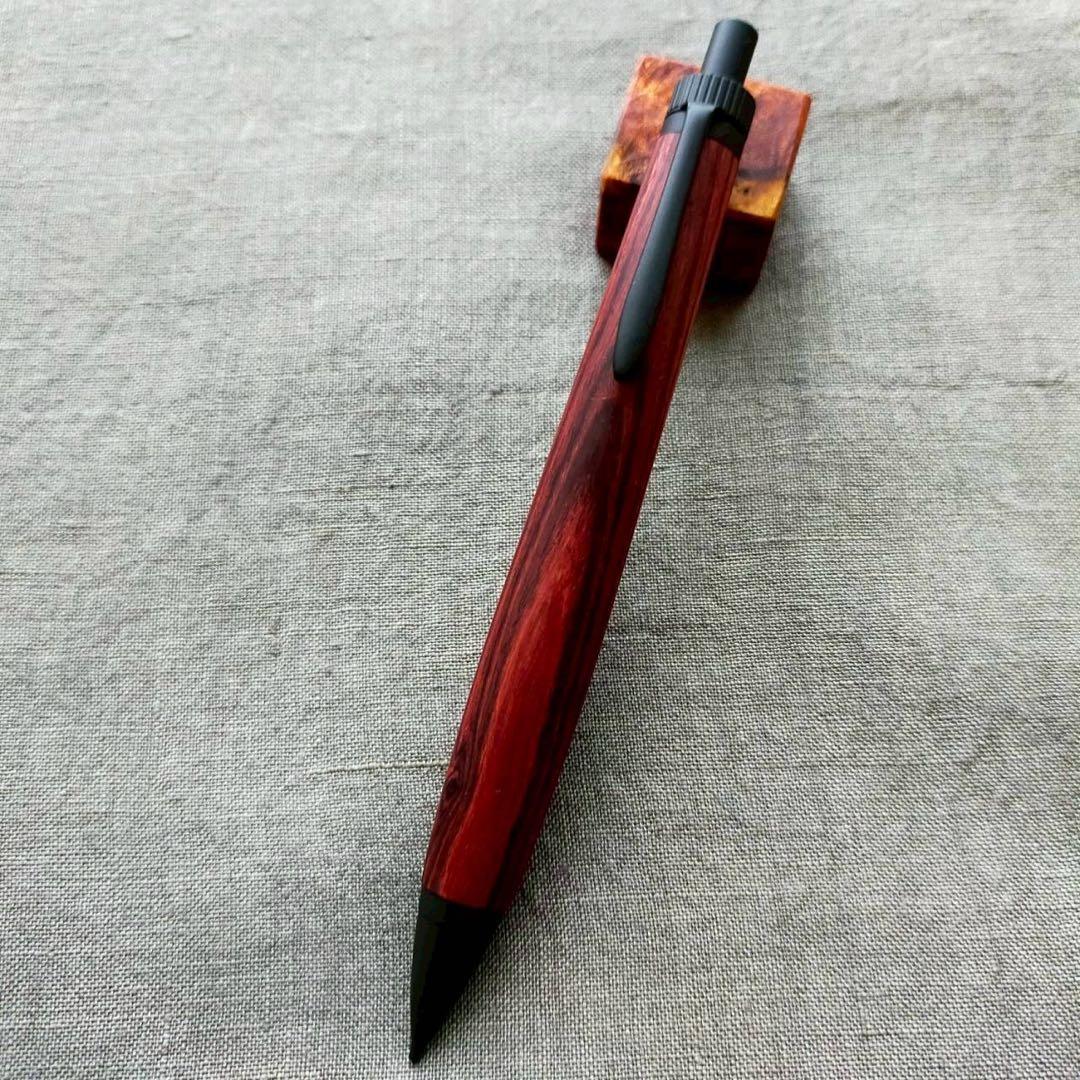 キングウッド　ハンドメイド　木軸シャープペン　0.5mm　天然木　ブラック
