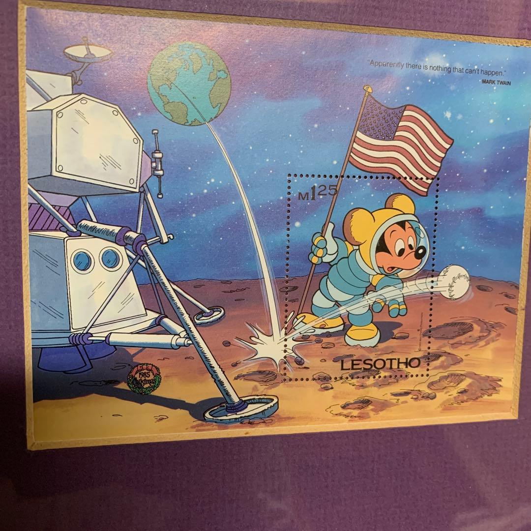 ミッキーマウス　記念切手　月面着陸！インテリア