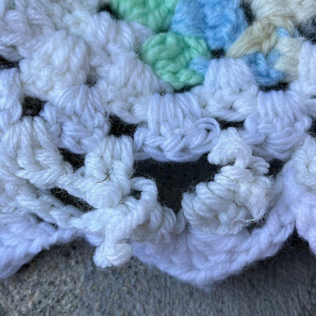 【USA vintage】グラニーブランケット　スクエア　パステルカラー