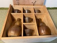 備前焼 酒器セット 徳利 2客 猪口 5客 共箱