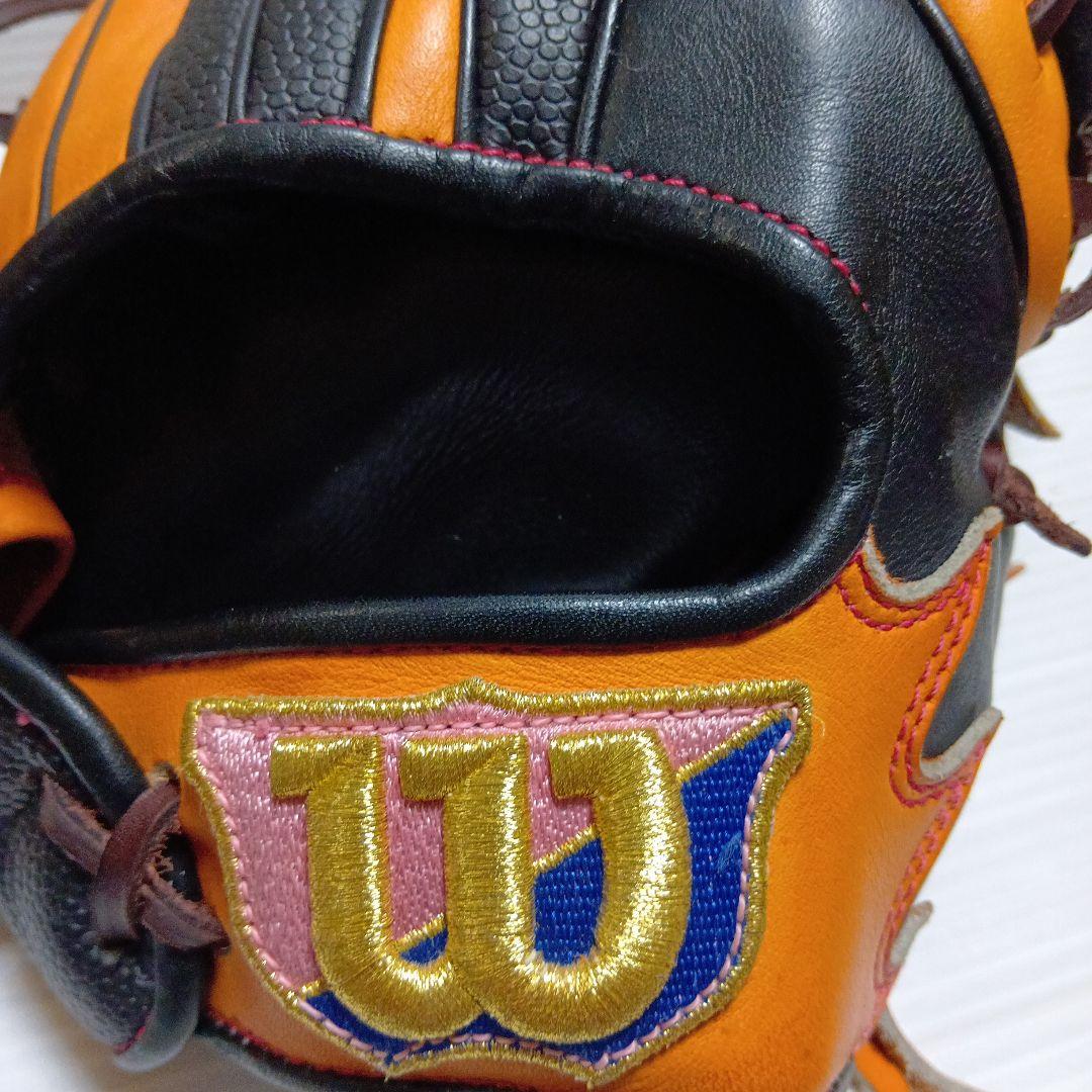 Wilson 軟式グローブ オレンジ/黒　田中賢介モデル
