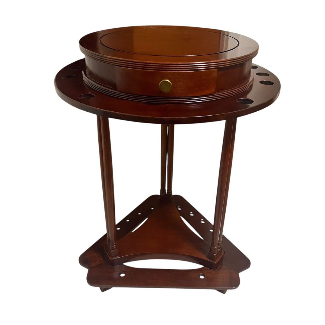 ビリヤード　キューラック　キュースタンド　テーブル　木製　アンティーク