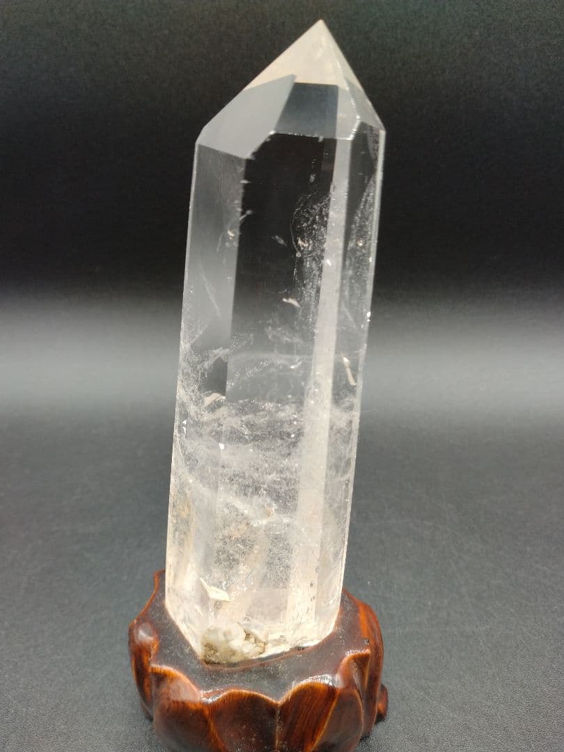 水晶 ポイント 約270g 置物 パワーストーン 台座付 【2-w】