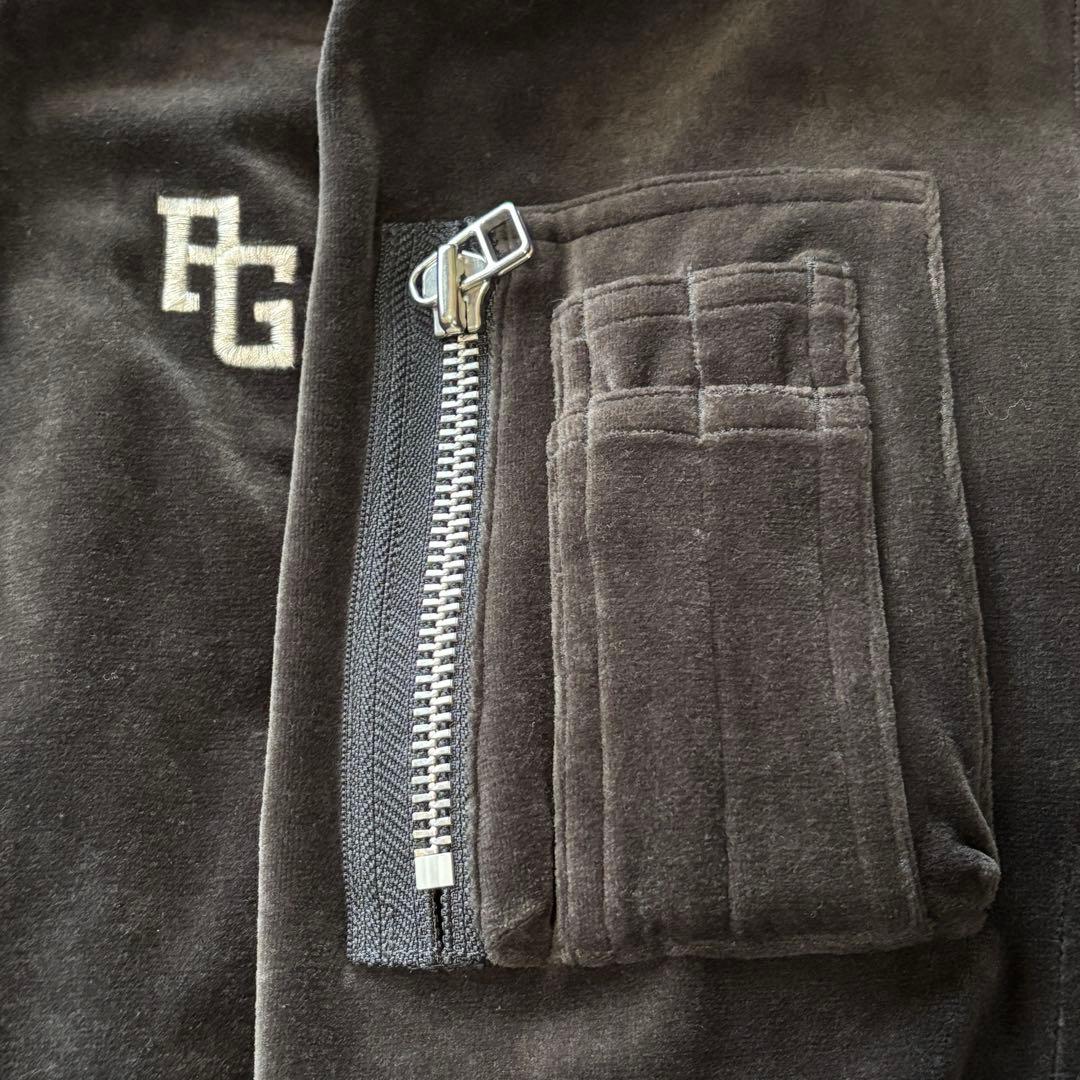 パーリーゲイツ✨　ベルベットブルゾン　ゴルフ　ジップアップ　ブラウン　４　M