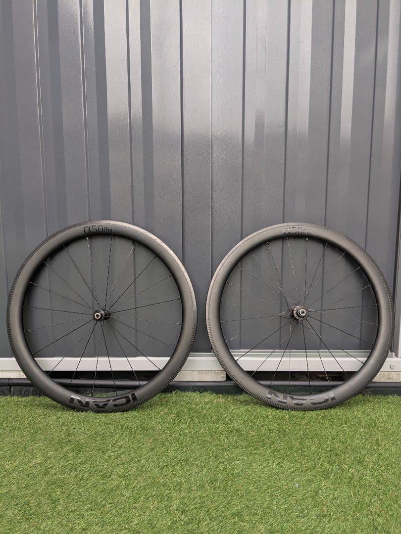 【訳あり】ICAN α50pro カーボンホイール 前後セット