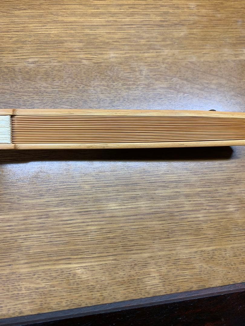 和風扇子 書道 魚の絵付き 専用箱付き