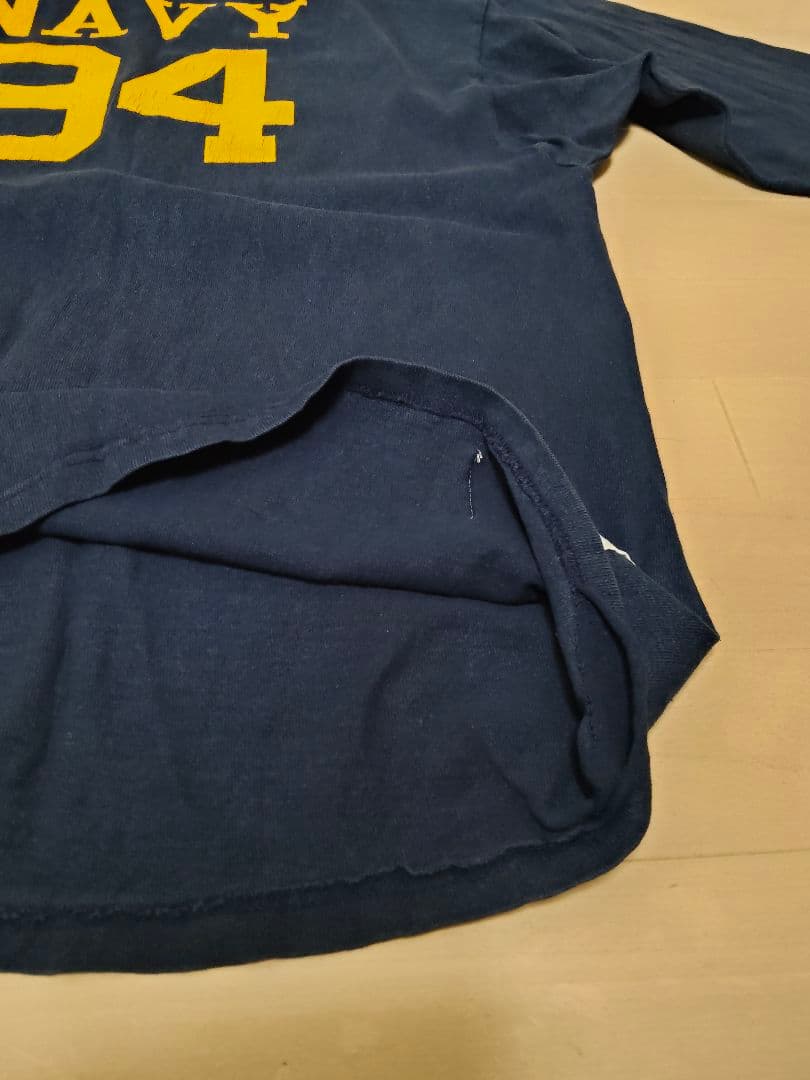 チャンピオン NAVY 両面プリント 七部袖 XLヴィンテージ USA