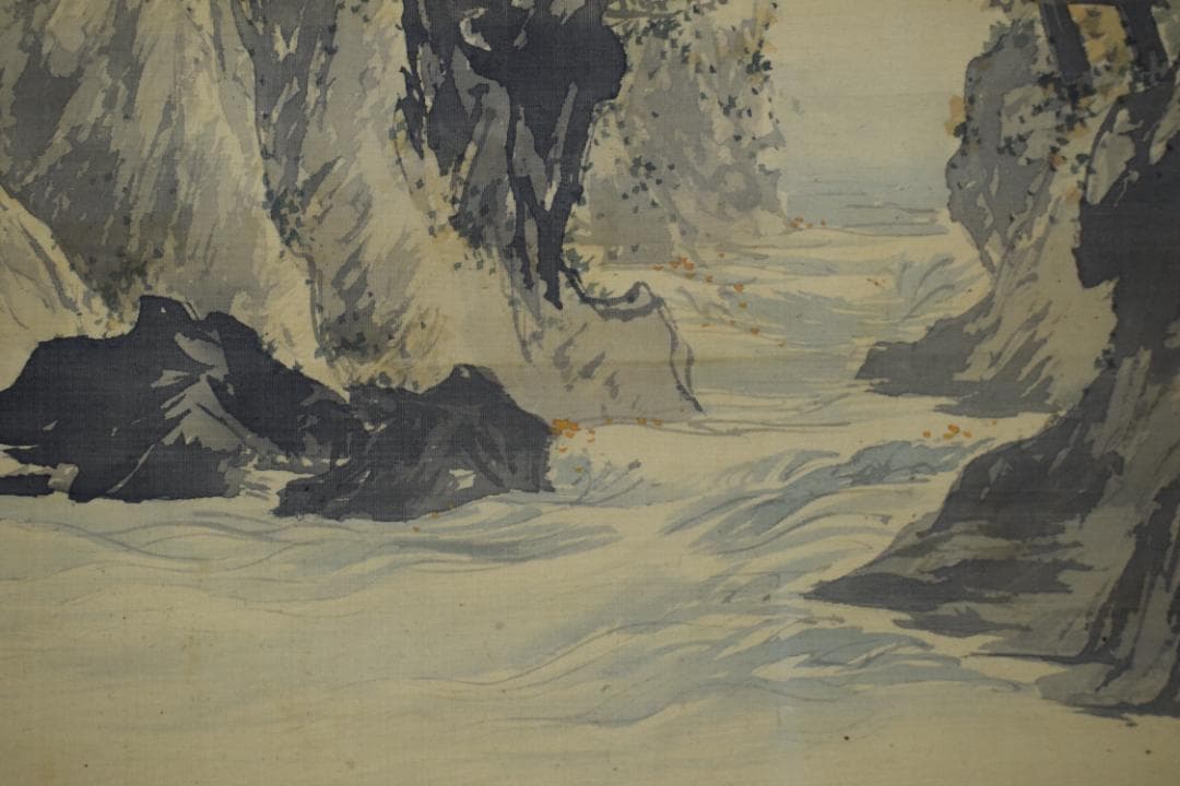 【真作】太田文暉/嵐山春秋山水図/双幅/掛軸☆宝船☆Y-971　JM