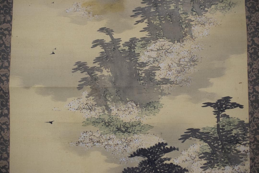 【真作】太田文暉/嵐山春秋山水図/双幅/掛軸☆宝船☆Y-971　JM