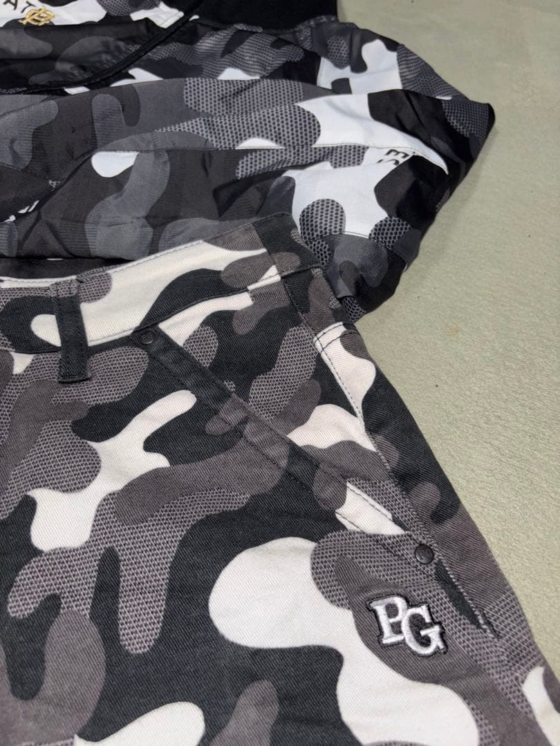超美品）パーリーゲイツ、限定ブラックカモ、ジャケットとスカートのセット、サイズ1