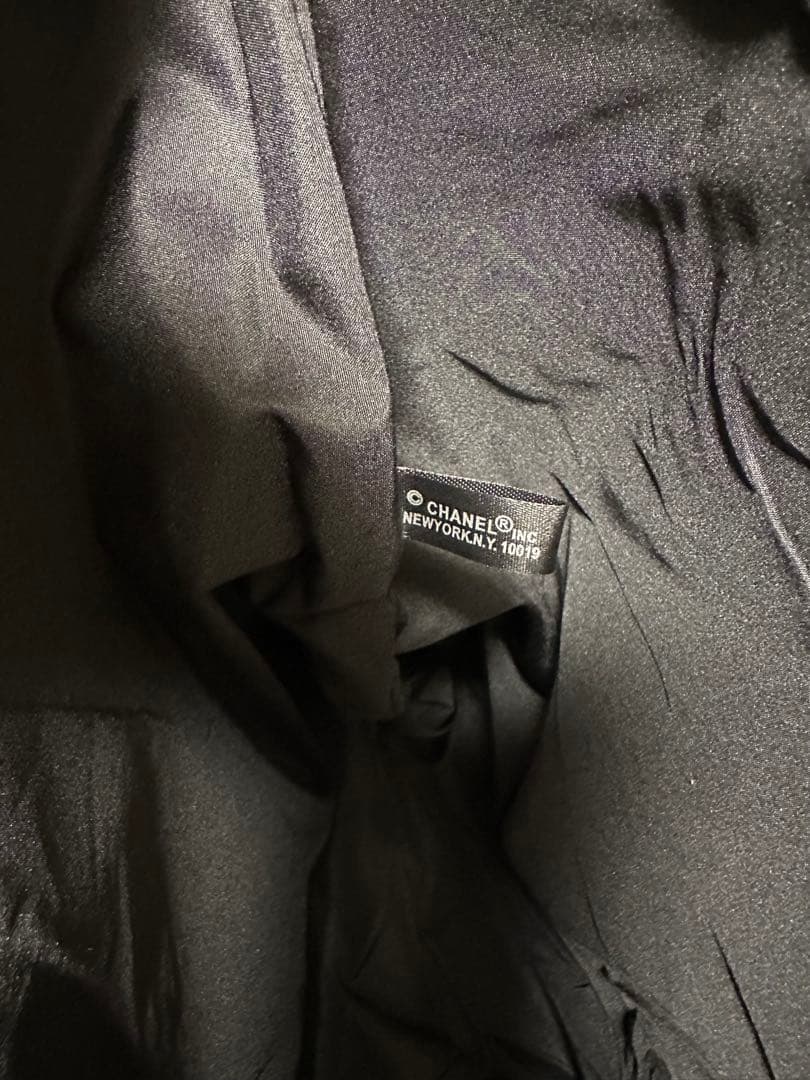 CHANELノベルティトートバッグ黒☆スパンコール新品ナイロン肩掛けブラックしろ