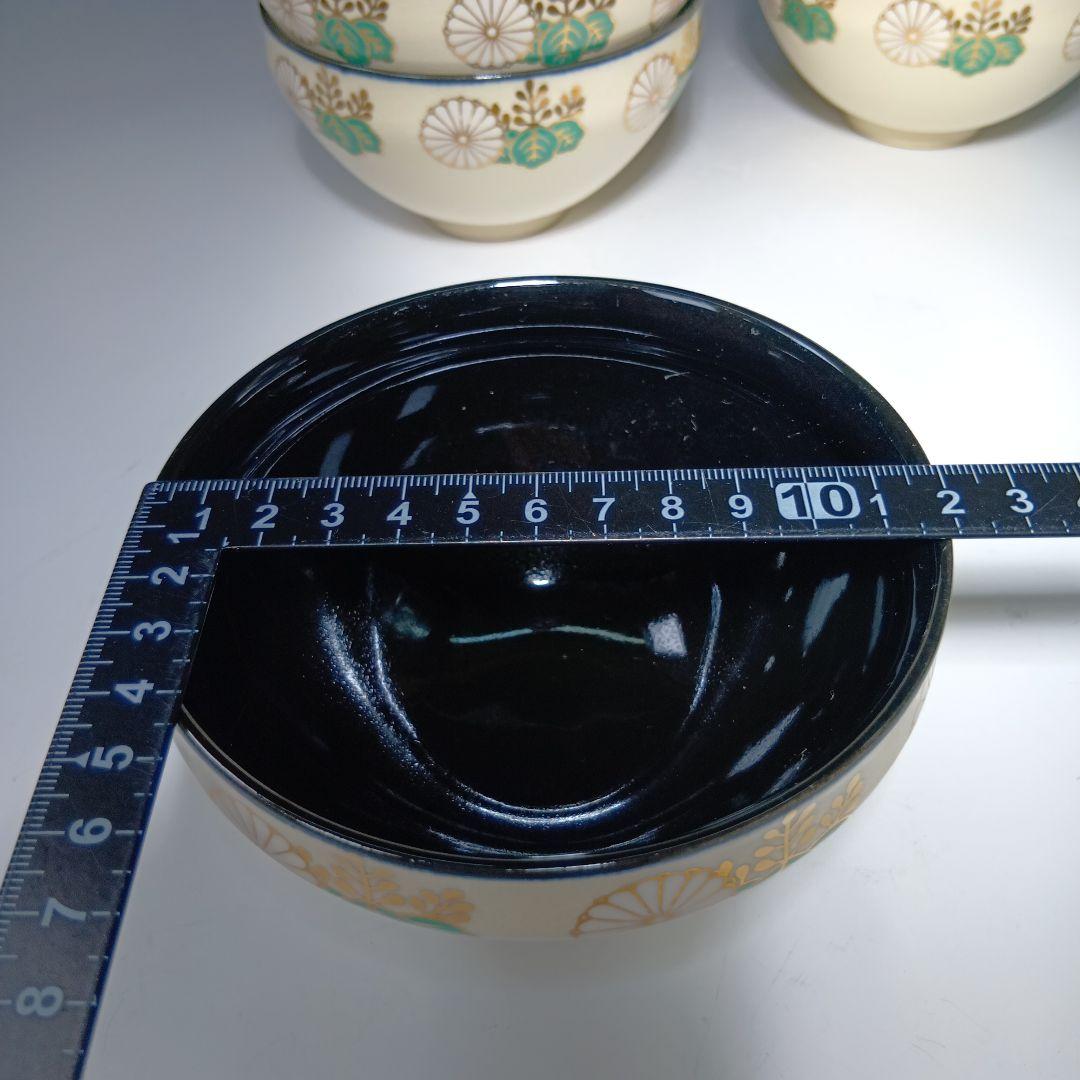 茶道具　(原平窯)加藤昌山造　仁清風天目形菊桐文数茶碗　10客　美品、共箱