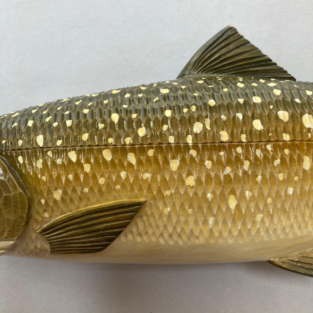 木彫　魚　アメマス