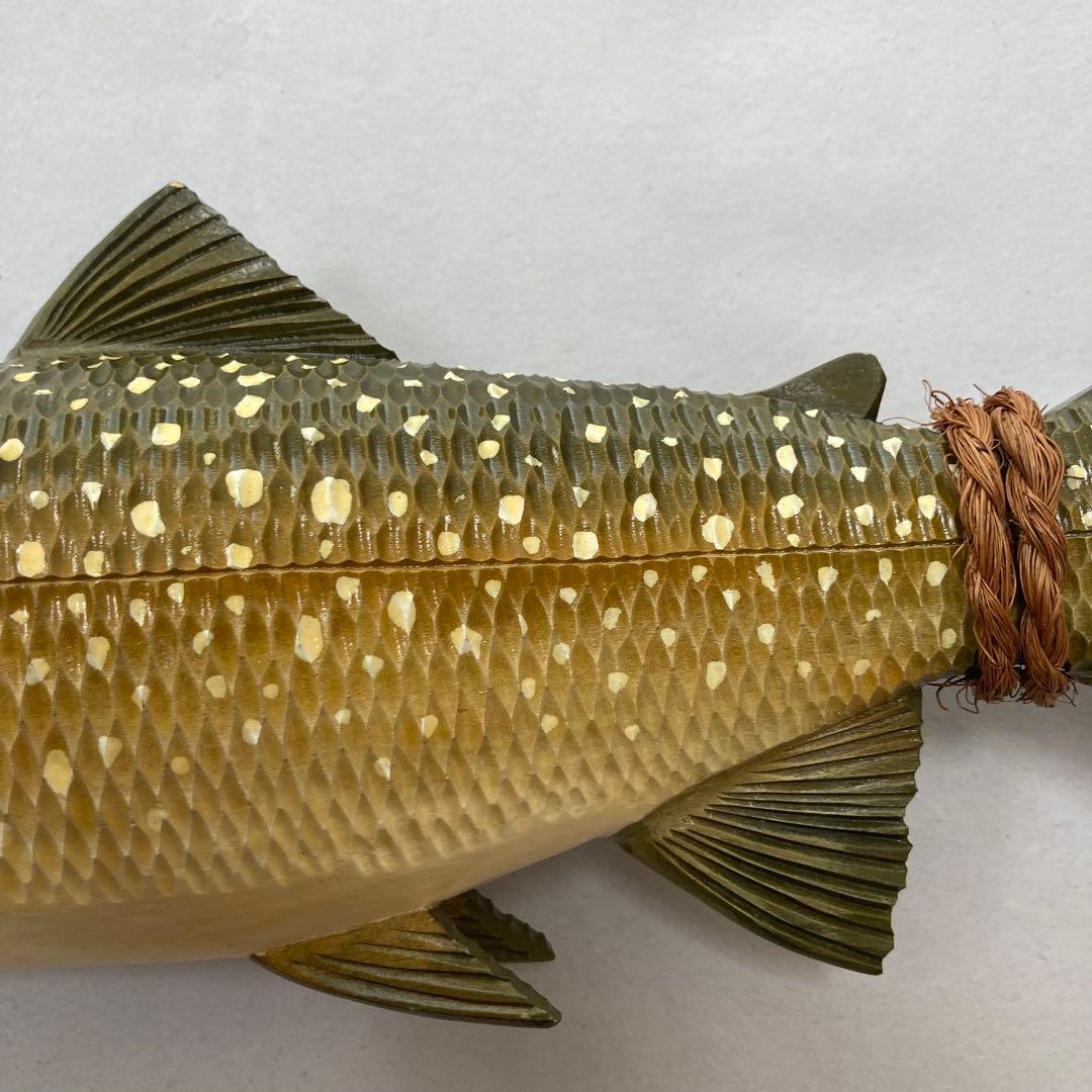 木彫　魚　アメマス